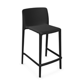 Fluit Stool, 660mm Seat Height. Finish: Black ECO Polypropylene