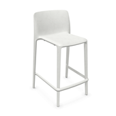 Fluit Stool, 660mm Seat Height. Finish: White ECO Polypropylene