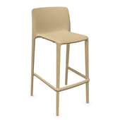 Fluit Stool, 750mm Seat Height. Finish: Sand Beige ECO Polypropylene
