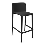 Fluit Stool, 750mm Seat Height. Finish: Black ECO Polypropylene