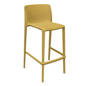 Fluit Stool, 750mm Seat Height. Finish: Mustard ECO Polypropylene
