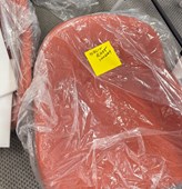 Fortona Fully Upholstered Shell WITH Arms. Upholstered in Sunday 066 (Rust Red)