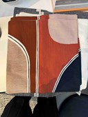 Crewel Outlined Shapes Cushion Cover