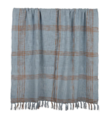 Saville Cotton Throw Blue/Tan